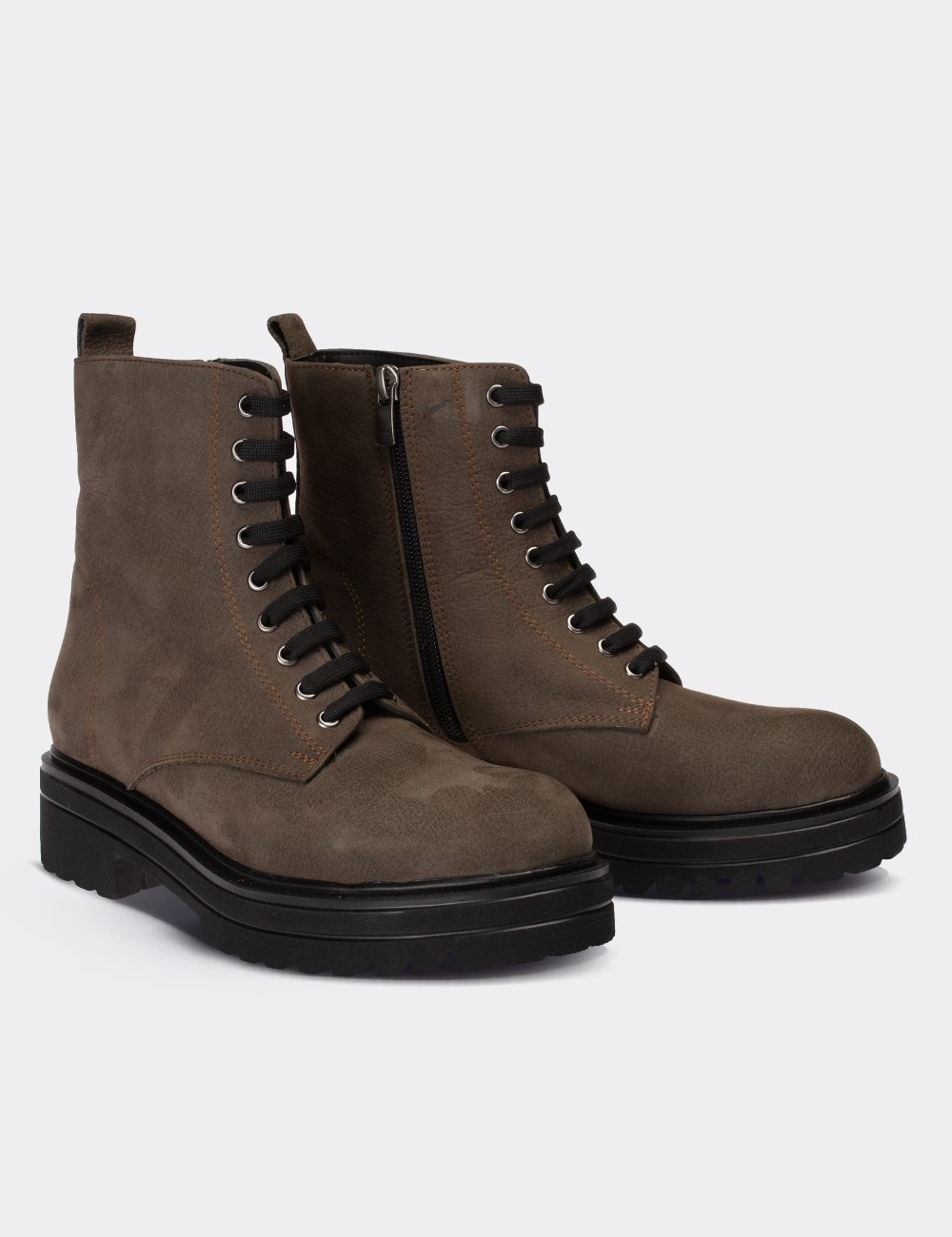 Sandstone Nubuck Leather Boots - 01814ZVZNE04