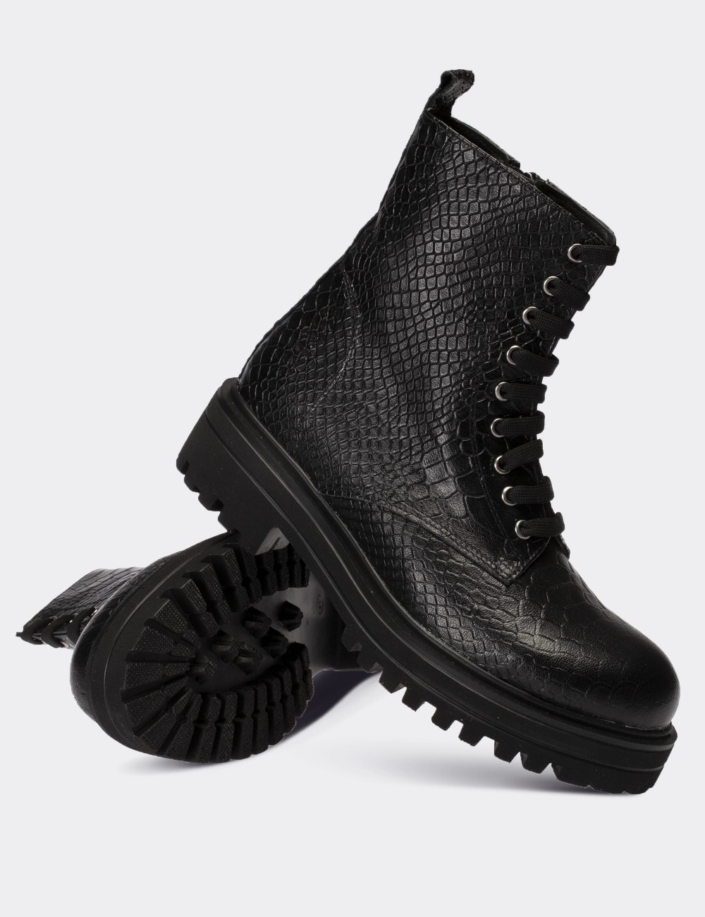 Black  Leather Boots - 01814ZSYHE10