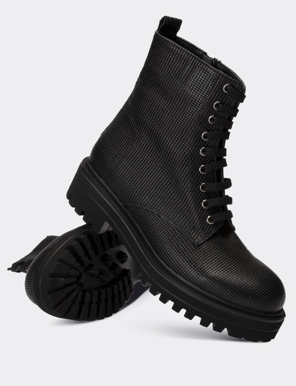 Black  Leather Boots - 01814ZSYHE14