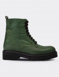 Green  Leather Boots