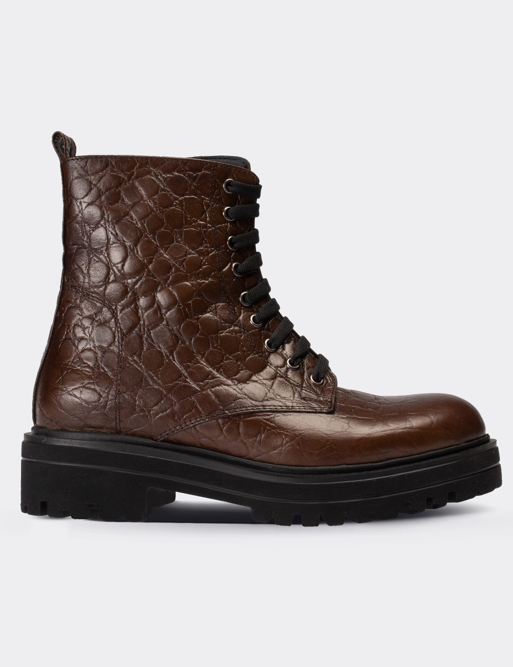 Brown  Leather Boots - 01814ZKHVE16