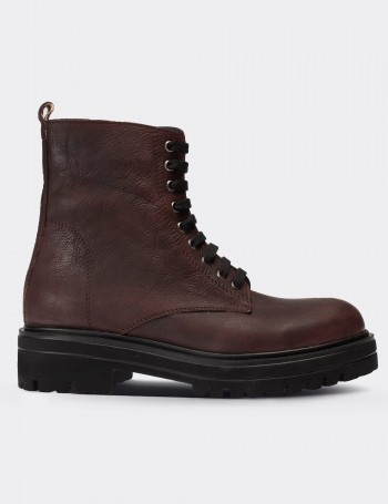 Brown  Leather Boots - 01814ZKHVE15