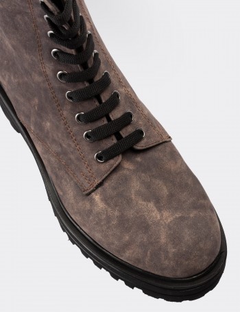Sandstone Suede Leather Boots - 01814ZVZNE02