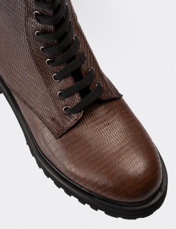 Brown  Leather Boots - 01814ZKHVE12