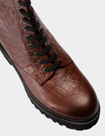 Brown  Leather Boots - 01814ZKHVE10