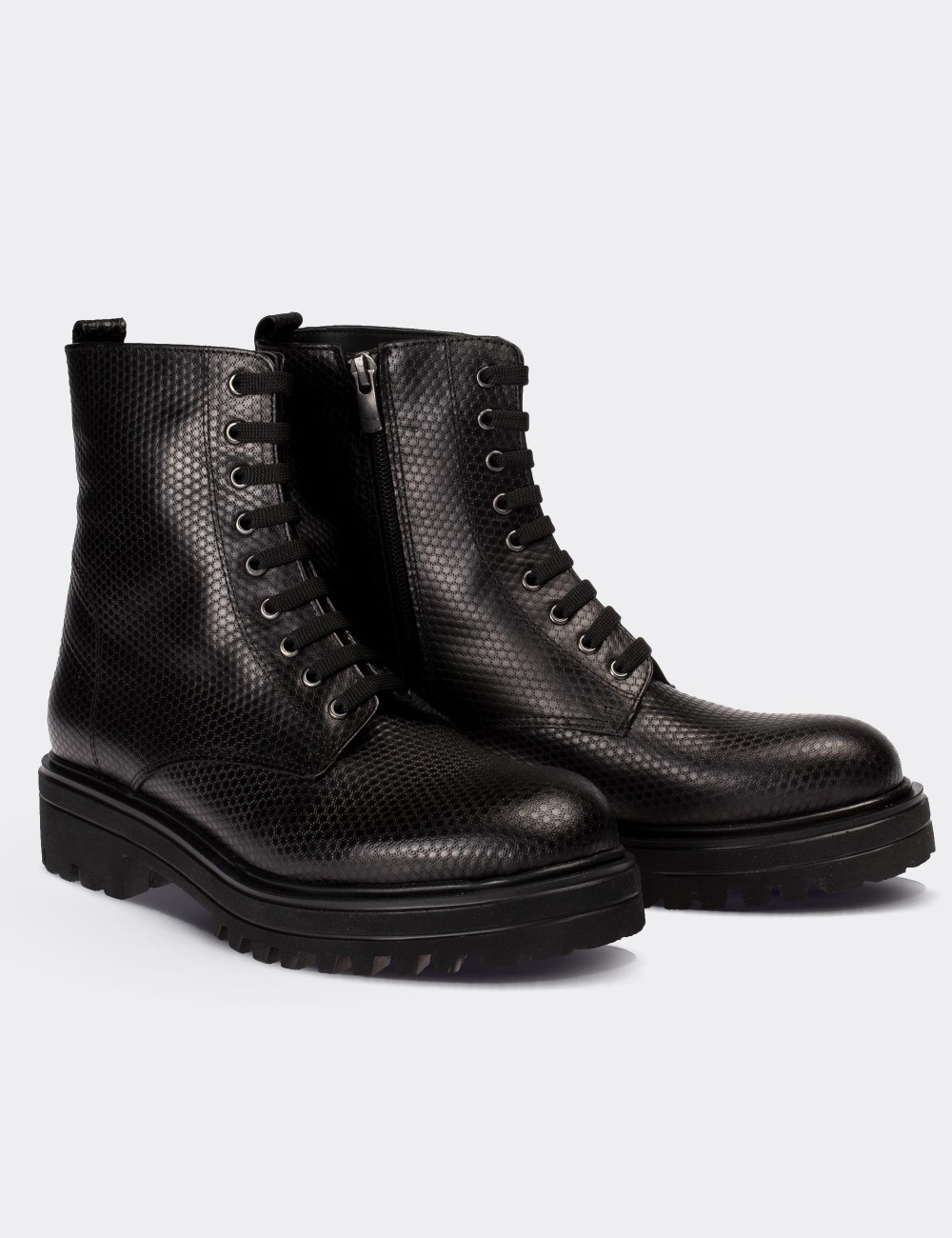 Black  Leather Boots - 01814ZSYHE04