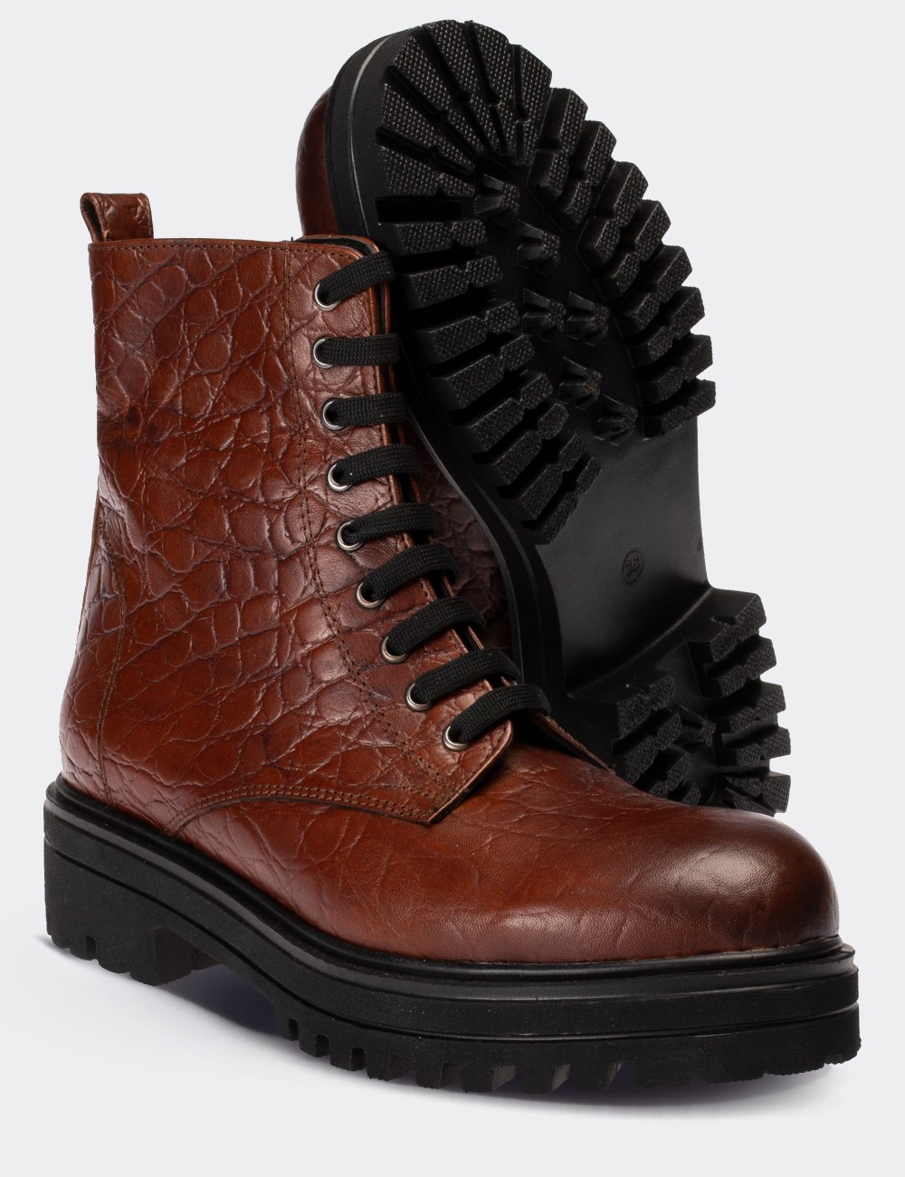 Brown  Leather Boots - 01814ZKHVE10