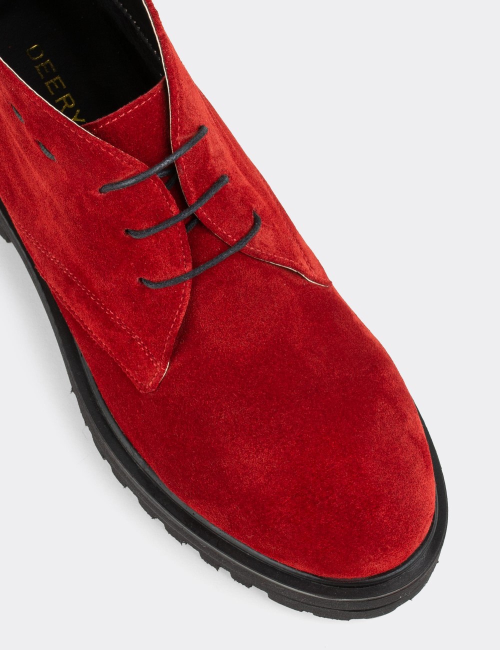 Red Suede Leather Desert Boots - 01847ZKRME01