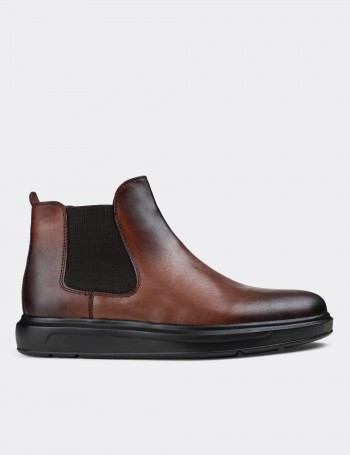 Tan  Leather Chelsea Boots - 01620MTBAP01