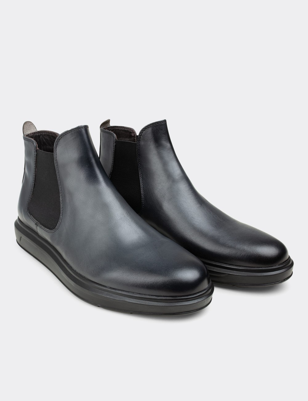 Gray  Leather Chelsea Boots - 01620MGRIP01