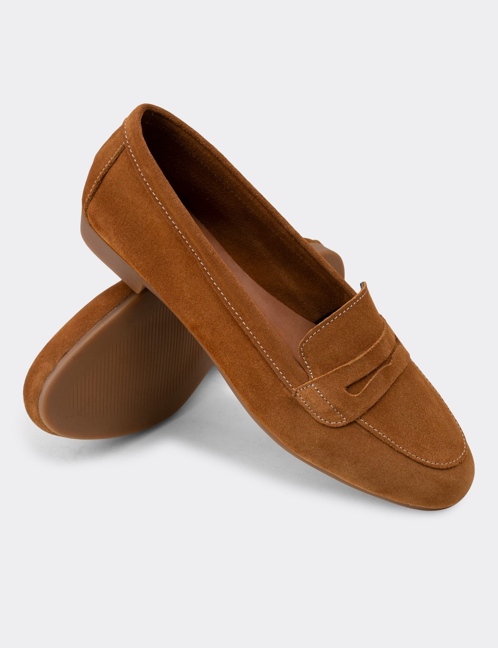 Tan  Leather Loafers - E3202ZTBAC05