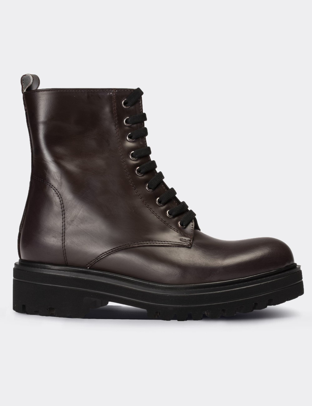 Burgundy  Leather Boots - 01814ZBRDE05