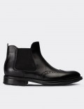 Black  Leather Chelsea Boots