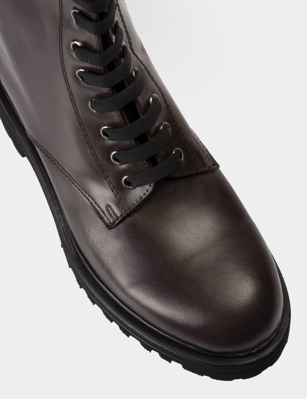 Burgundy  Leather Boots - 01814ZBRDE05