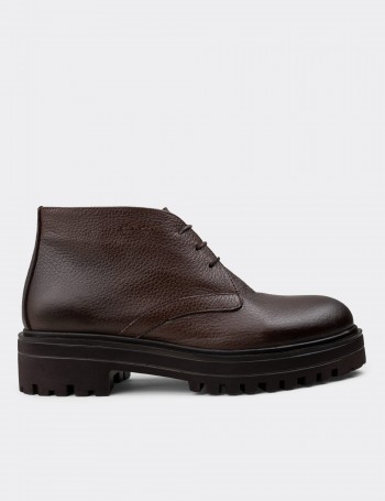 Brown  Leather Desert Boots - 01847ZKHVE01