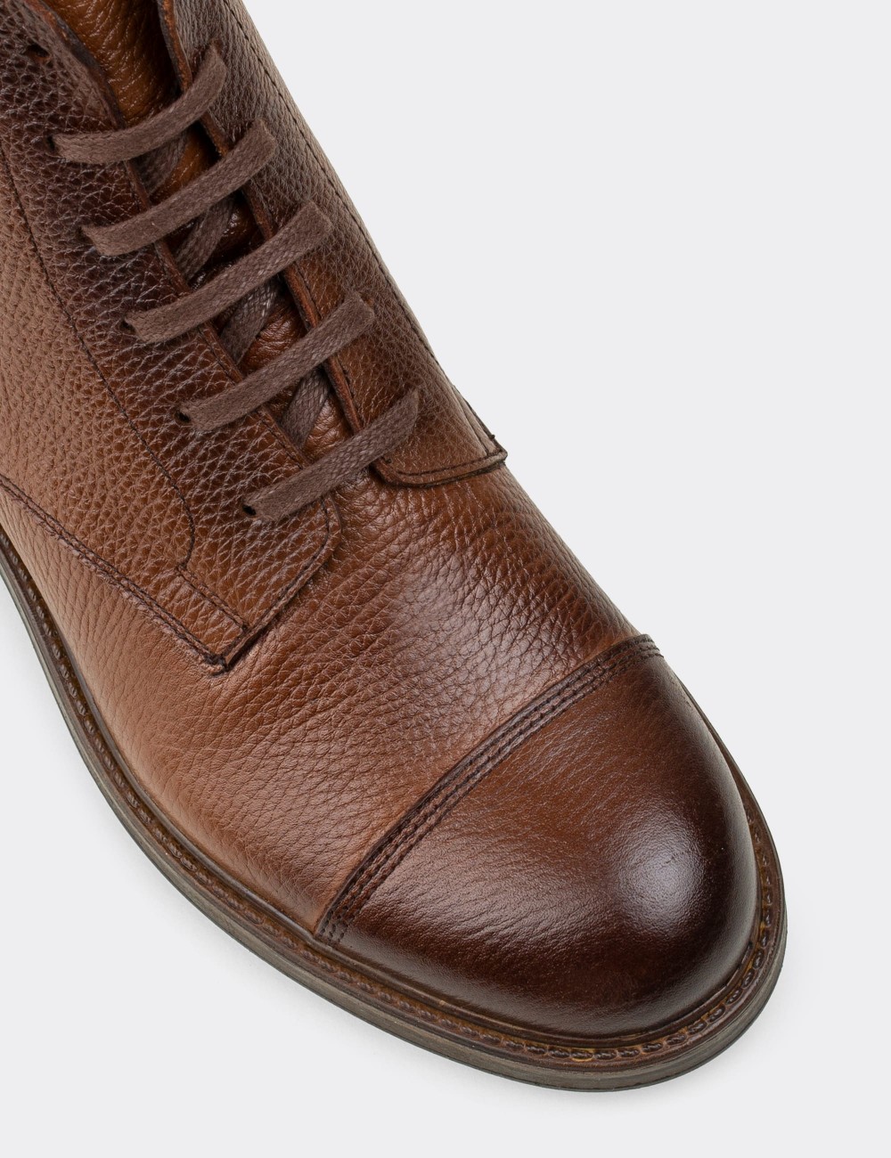 Tan  Leather Boots - 01752MTBAC04