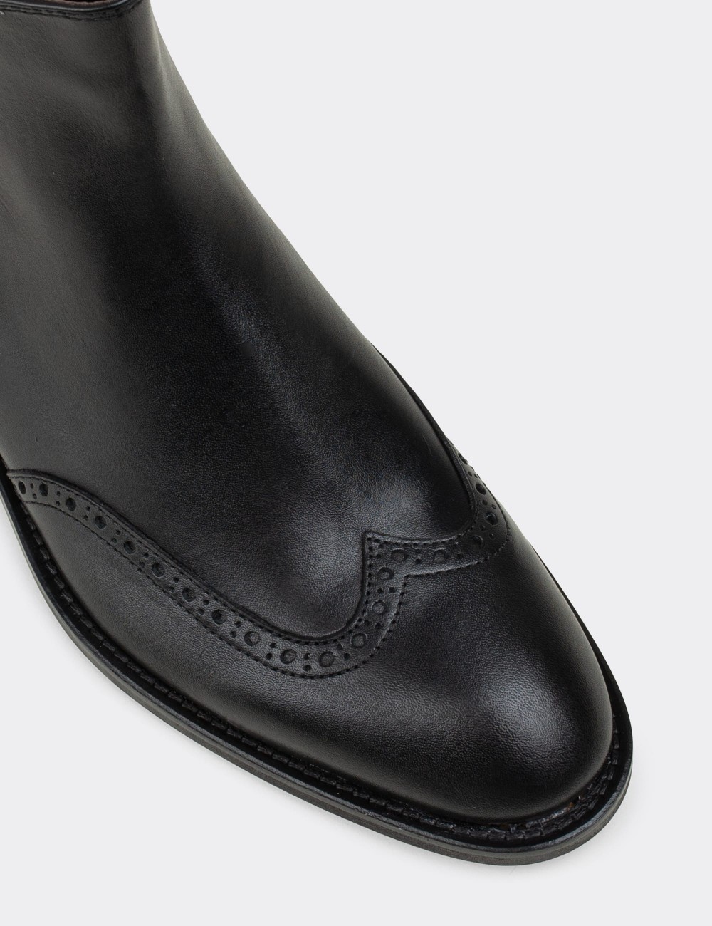 Black  Leather Chelsea Boots - 01816MSYHM02