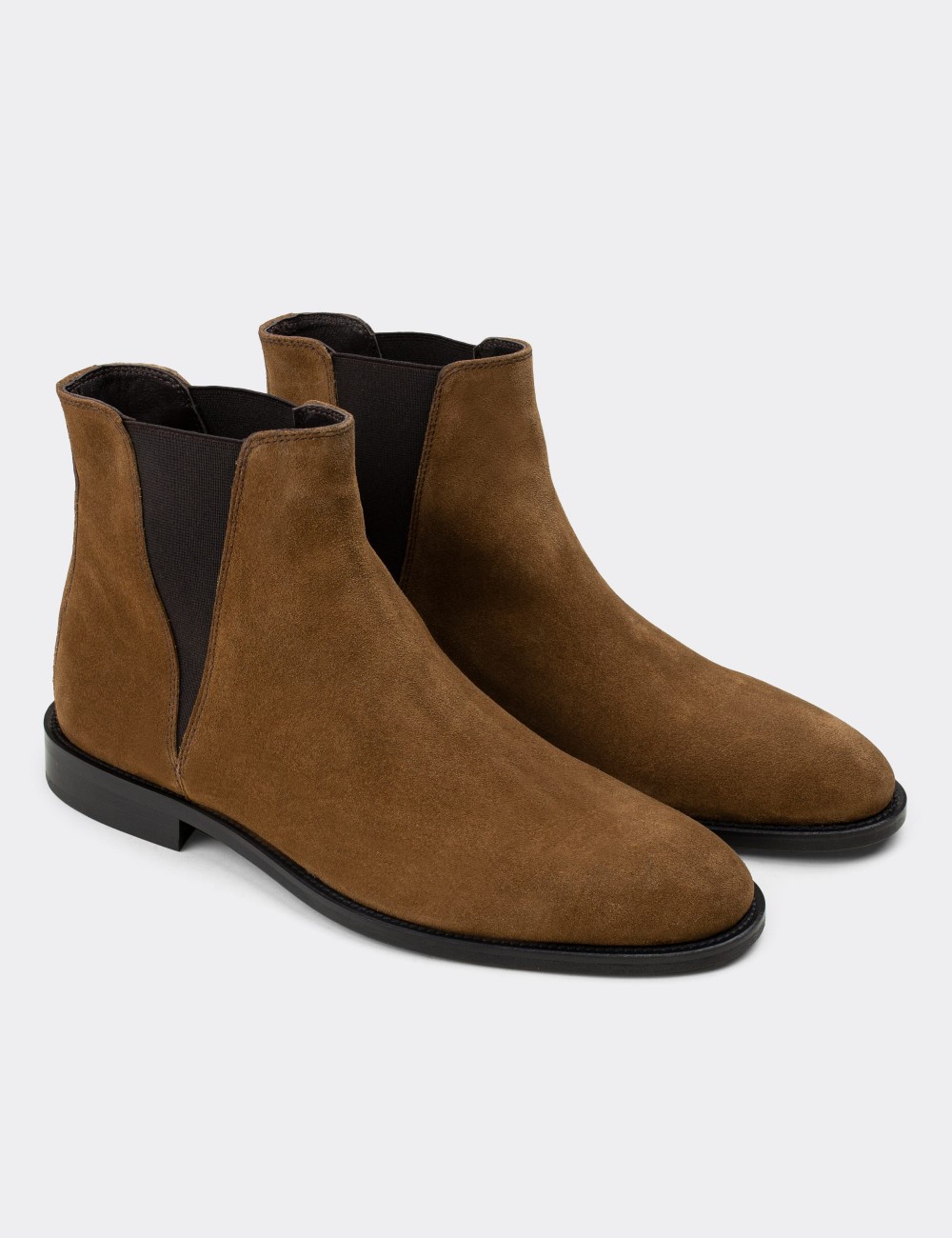 Tan Suede Leather Chelsea Boots - 01689MTBAM02