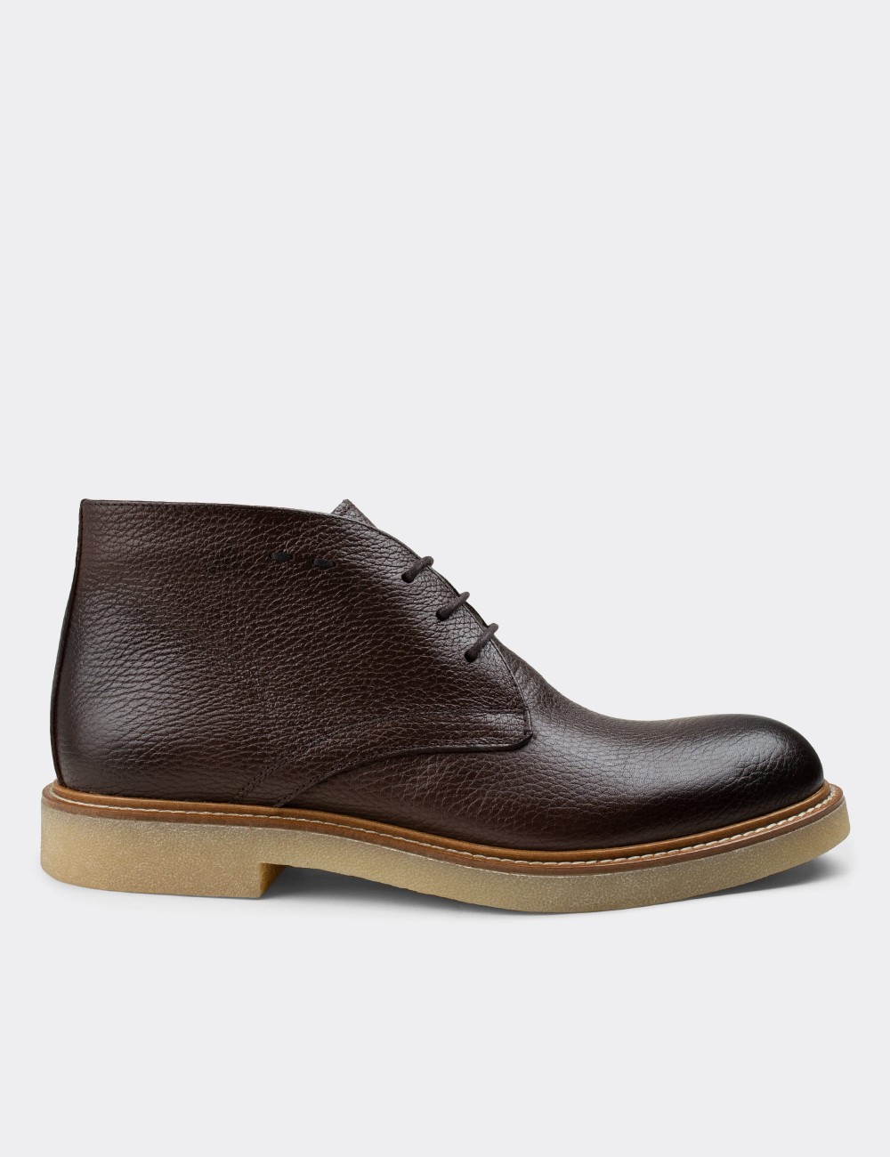 Brown  Leather Desert Boots - 01295MKHVC04