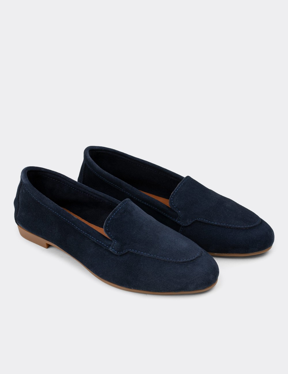 Navy Suede Leather Loafers - E3206ZLCVC03