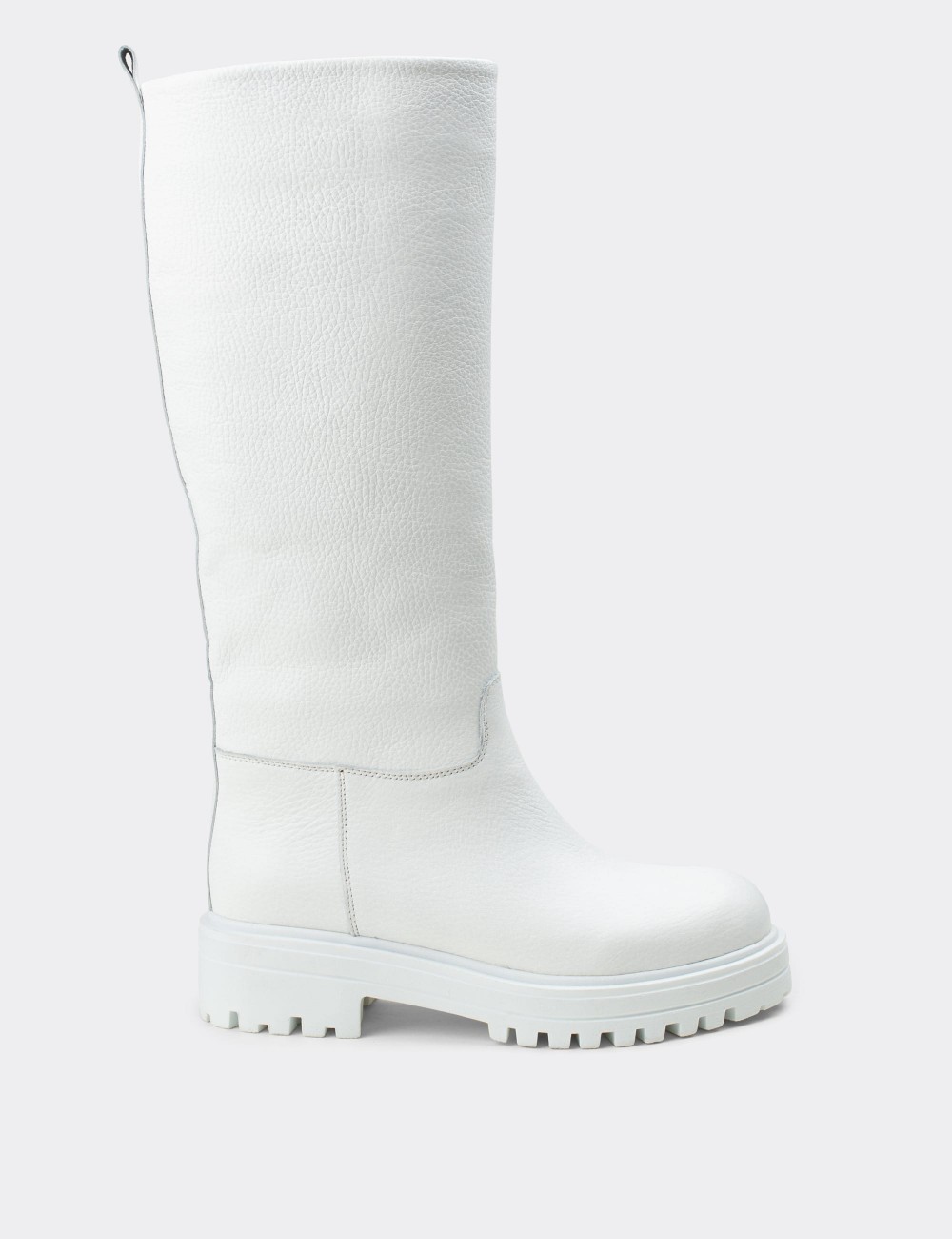 White  Leather Boots - E1071ZBYZE01