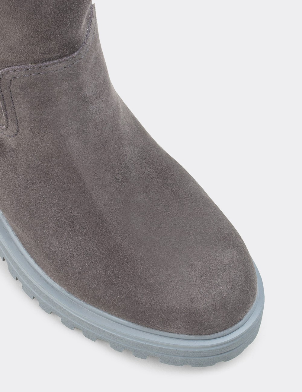 Gray Suede Leather Boots - 02150ZGRIE02
