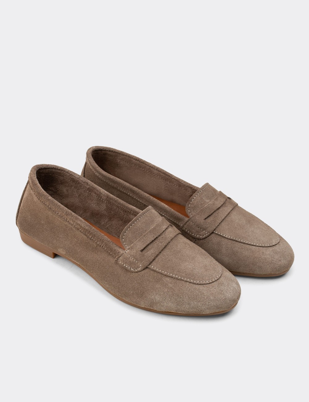 Sandstone Suede Leather Loafers - E3202ZVZNC03