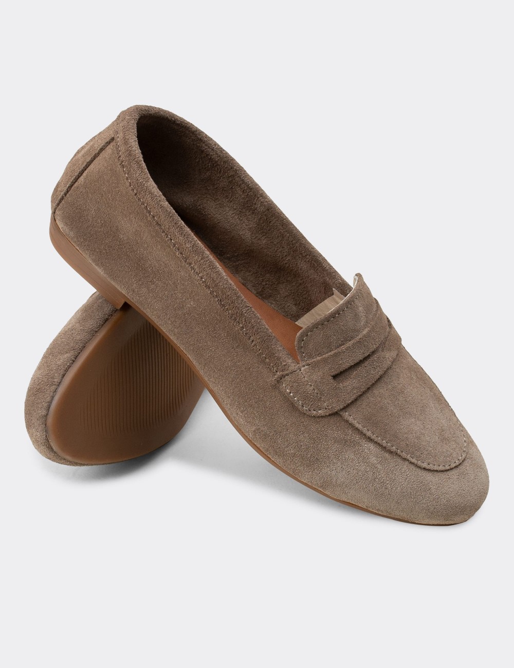 Sandstone Suede Leather Loafers - E3202ZVZNC03