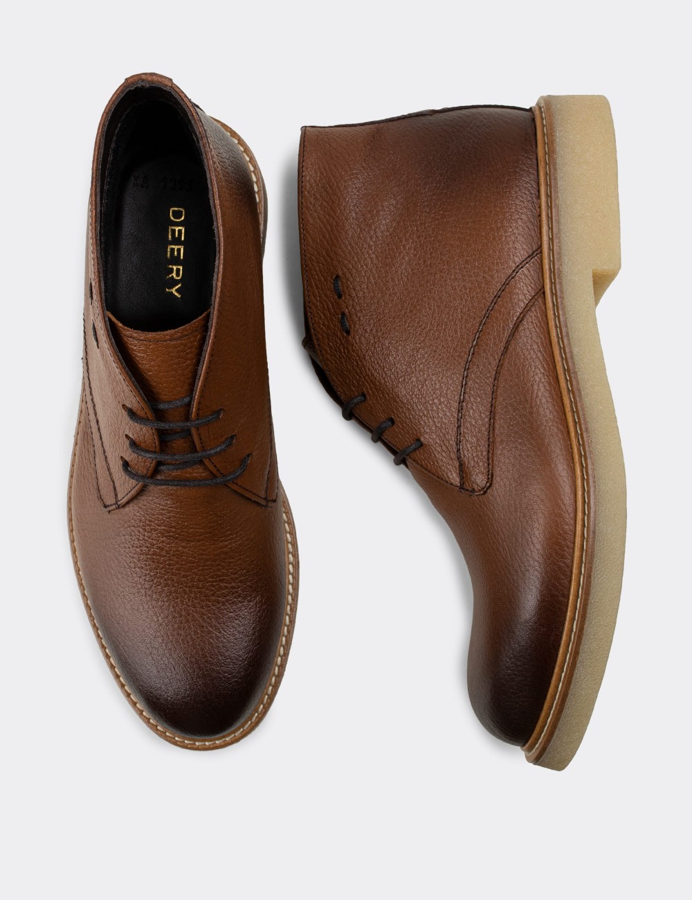 Tan  Leather Boots - 01295MTBAC08