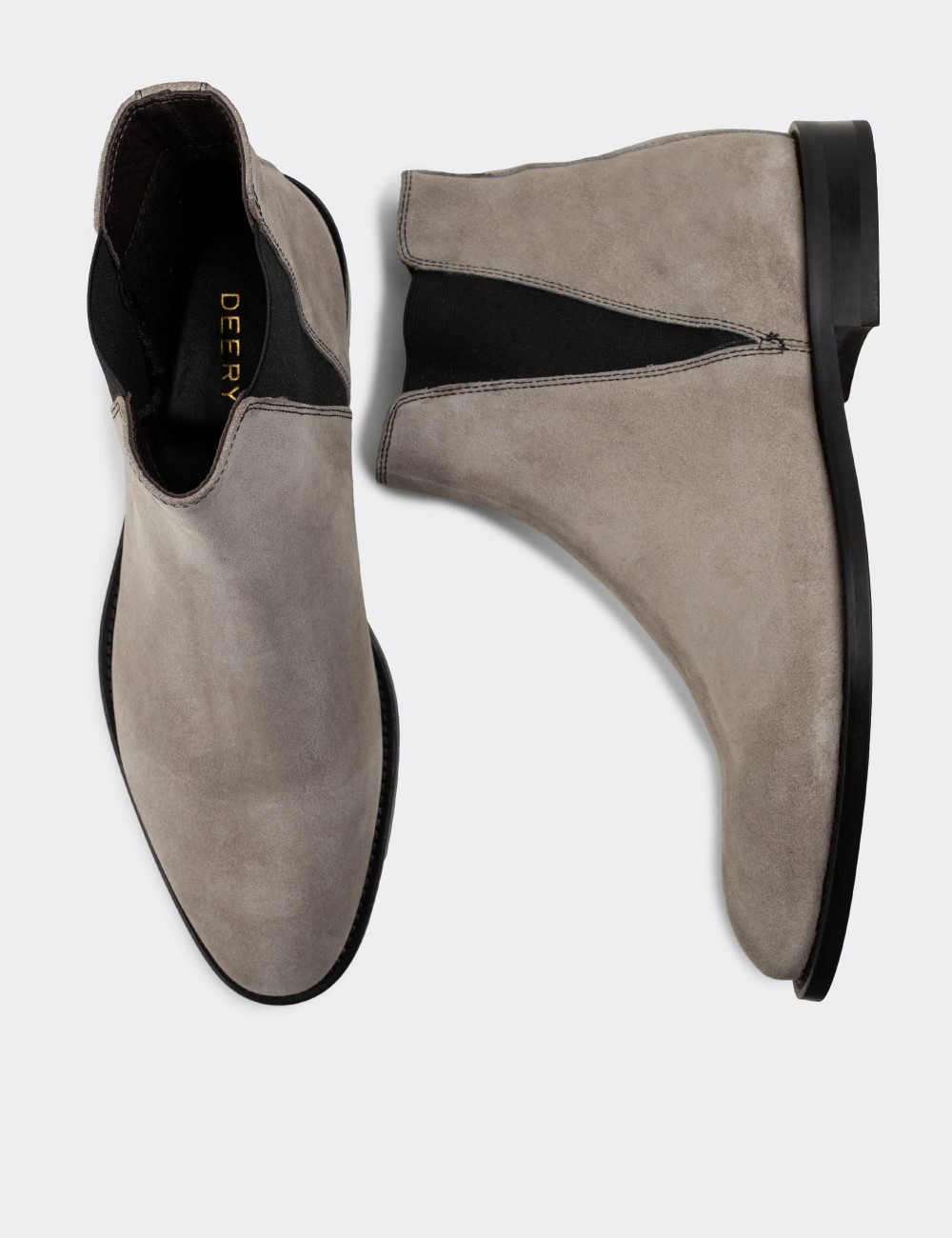 Gray Suede Leather Chelsea Boots - 01689MGRIM01