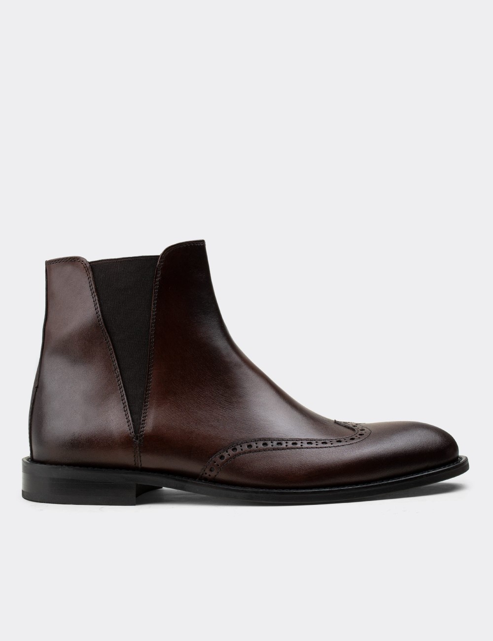 Brown  Leather Chelsea Boots - 01816MKHVM01