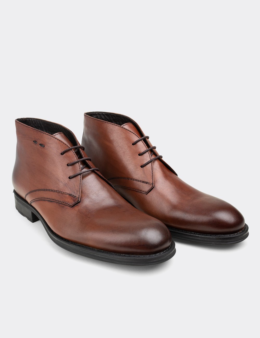Tan  Leather Boots - 01295MTBAC05