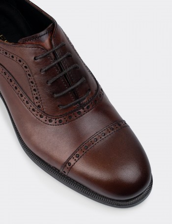 Brown Calfskin Leather Classic Shoes