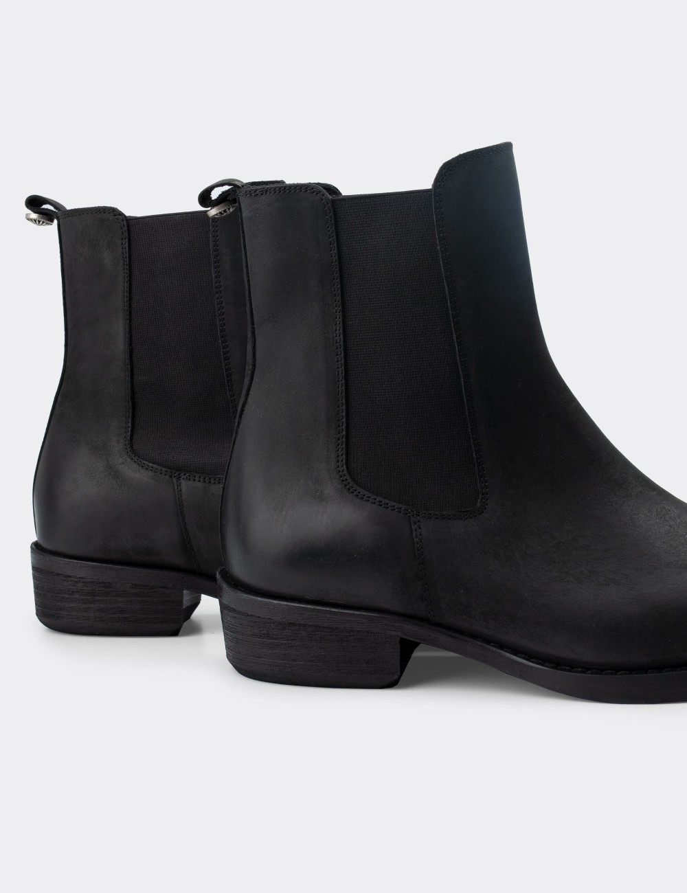 Black Nubuck Leather Chelsea Boots - 70002MSYHK01