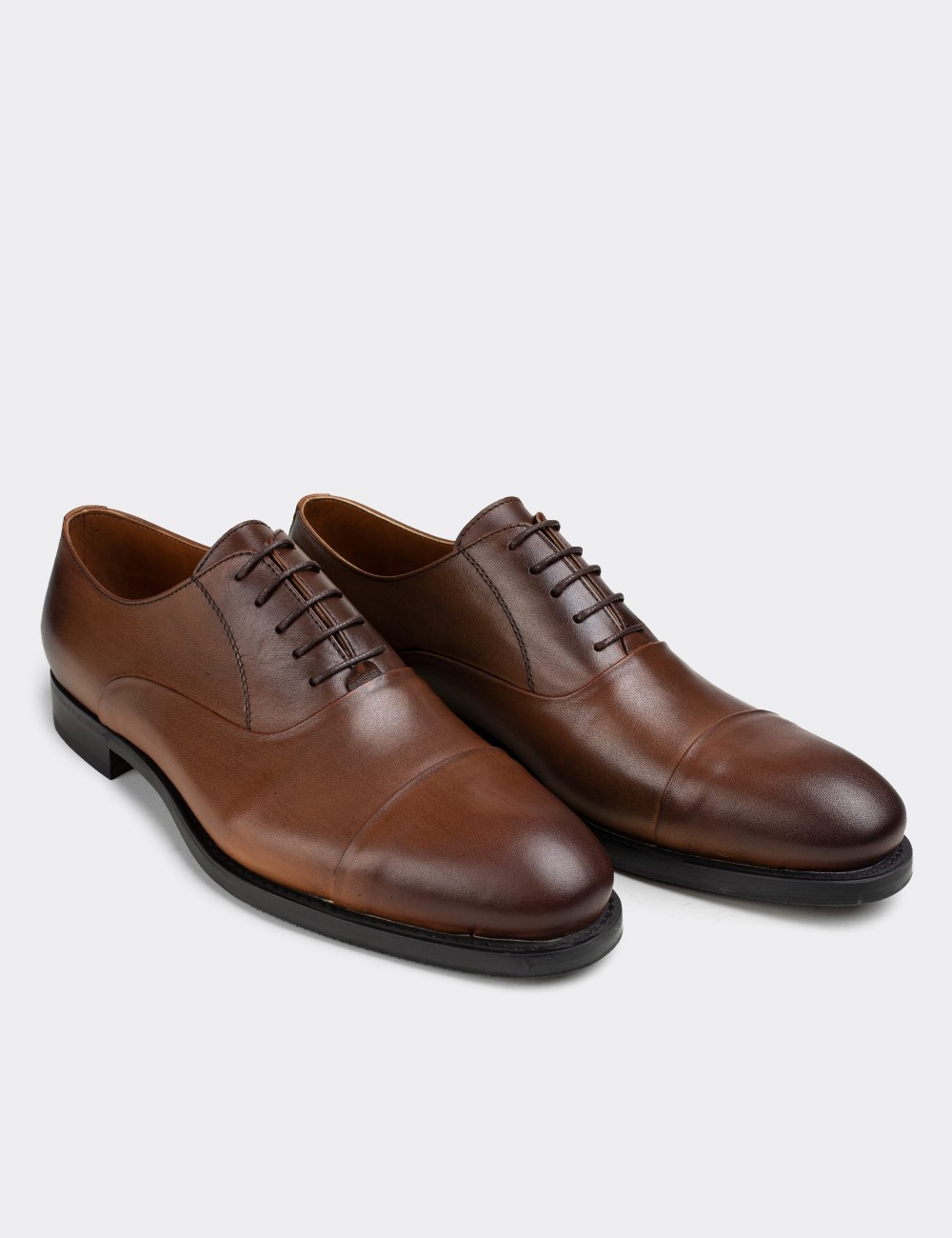 Tan  Leather Classic Shoes - 64410MTBAK03