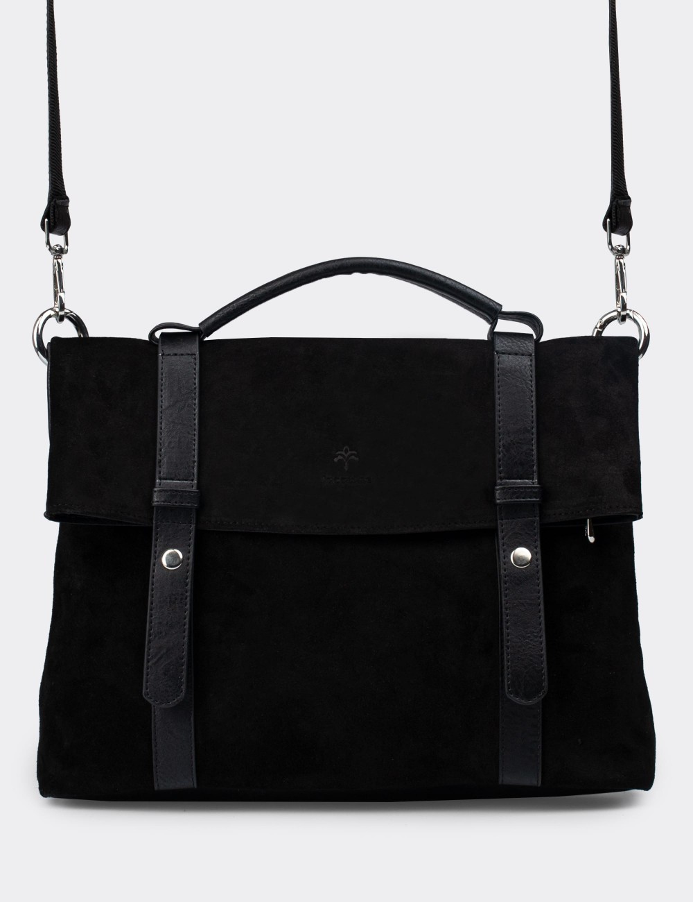 Black Suede Shoulder Bag - JD249ZSYHY01