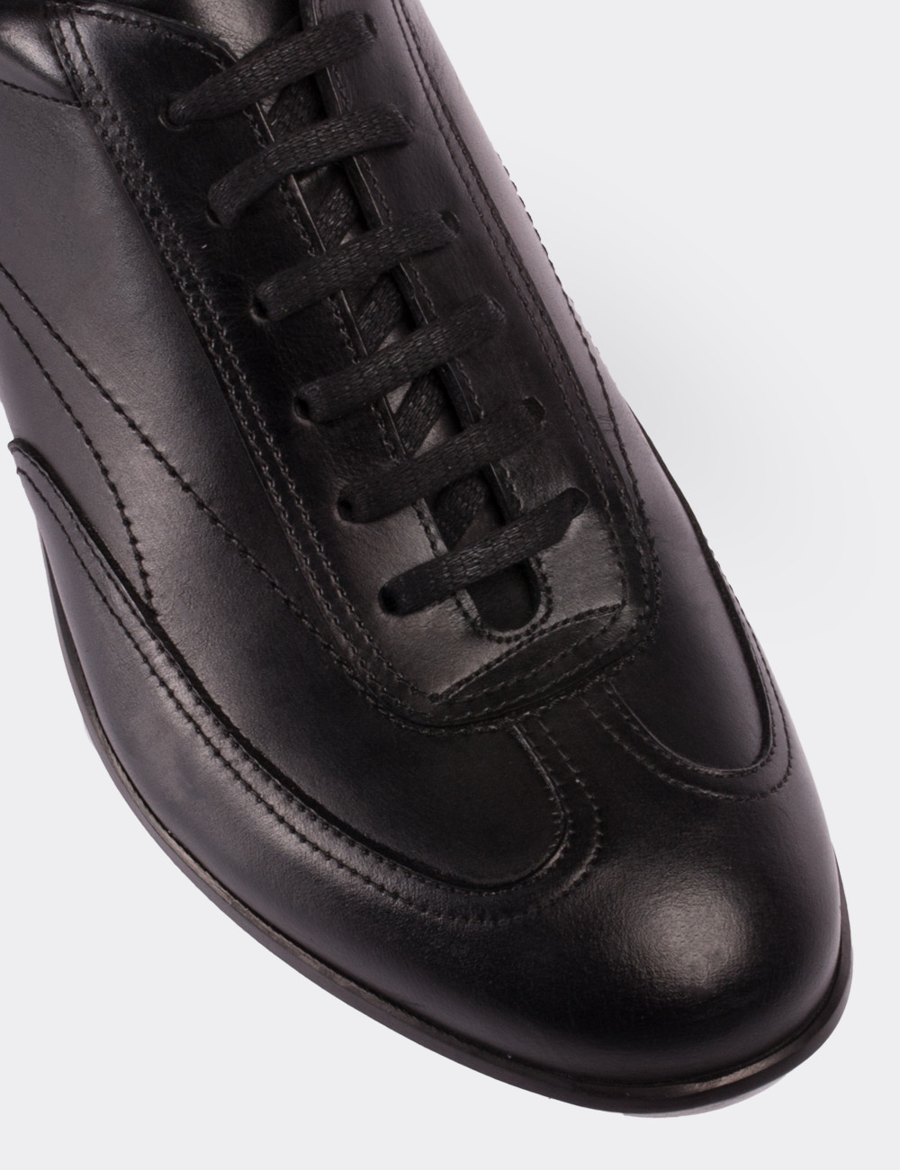Black  Leather Lace-up Shoes - 00321MSYHC01