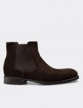 Brown Suede Leather Chelsea Boots