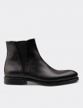 Black  Leather Chelsea Boots