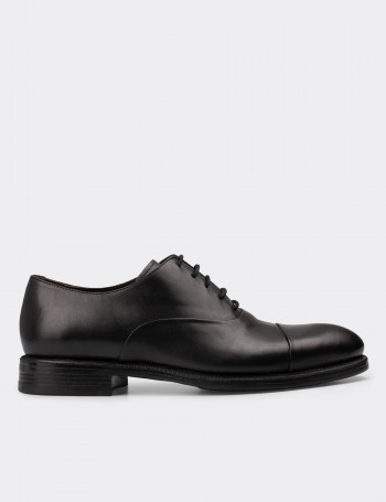 Black  Leather Classic Shoes - 01026MSYHC07