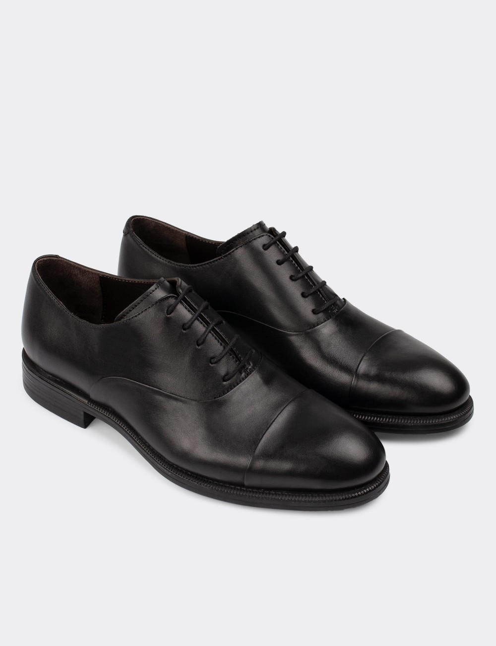 Black  Leather Classic Shoes - 01026MSYHC07