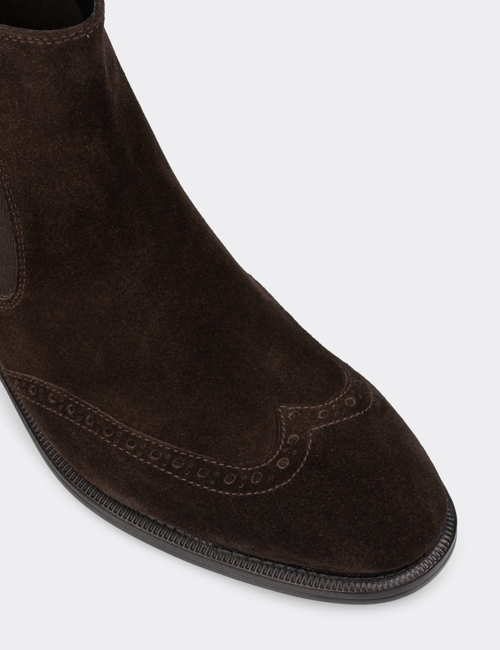 Brown Suede Leather Boots - 01848MKHVC01
