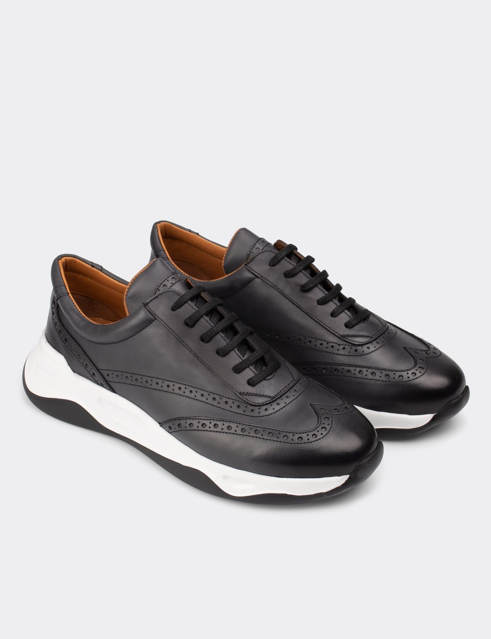 Gray  Leather Sneakers - 00750MGRIE01