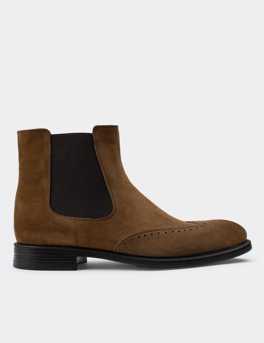 Tan Suede Leather Chelsea Boots - 01848MTBAC01