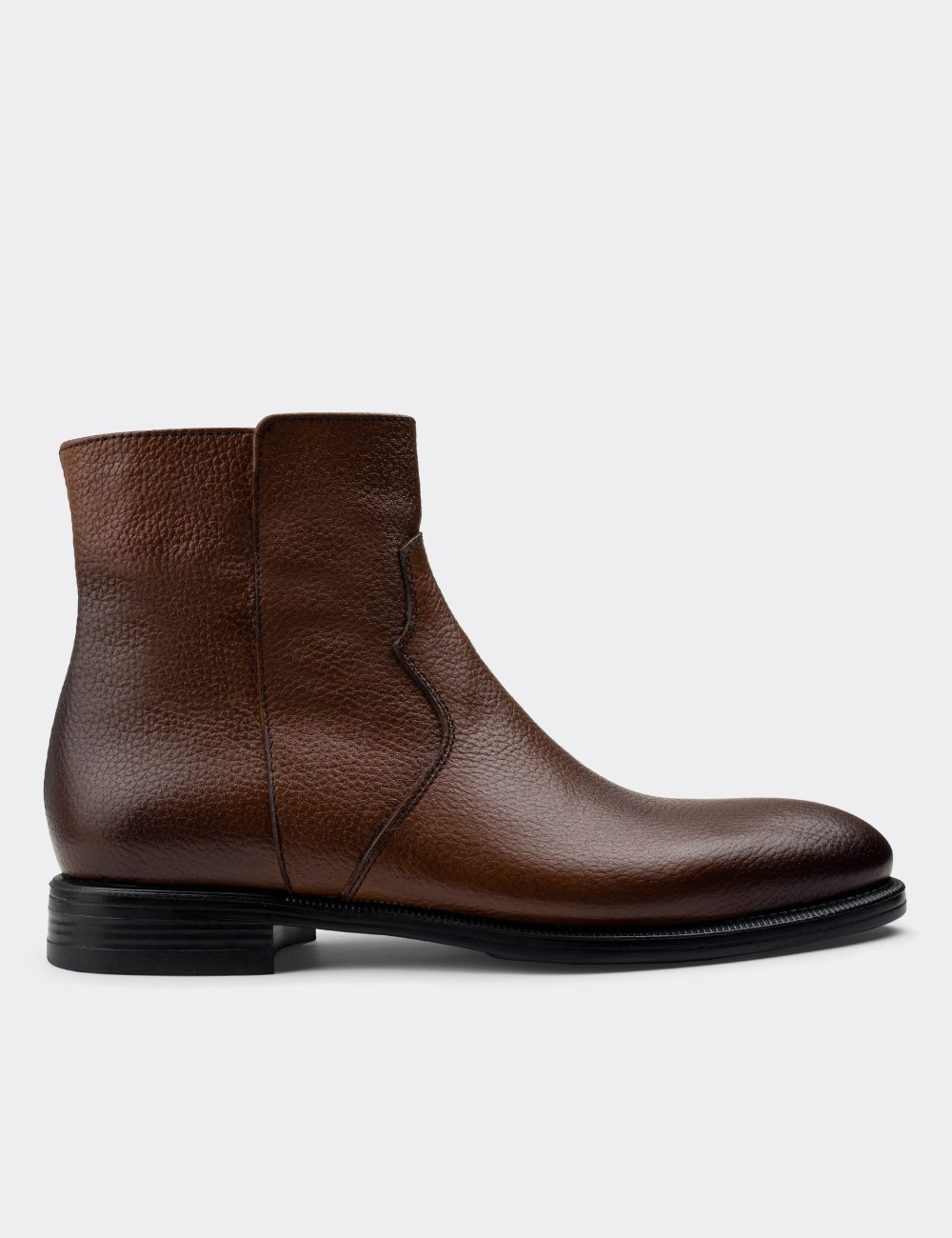 Tan  Leather Boots - 01747MTBAC03
