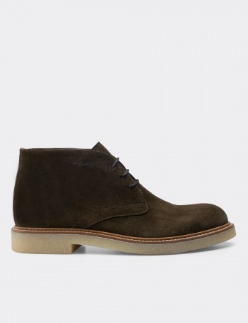 Green Suede Leather Boots - 01295MHAKC01