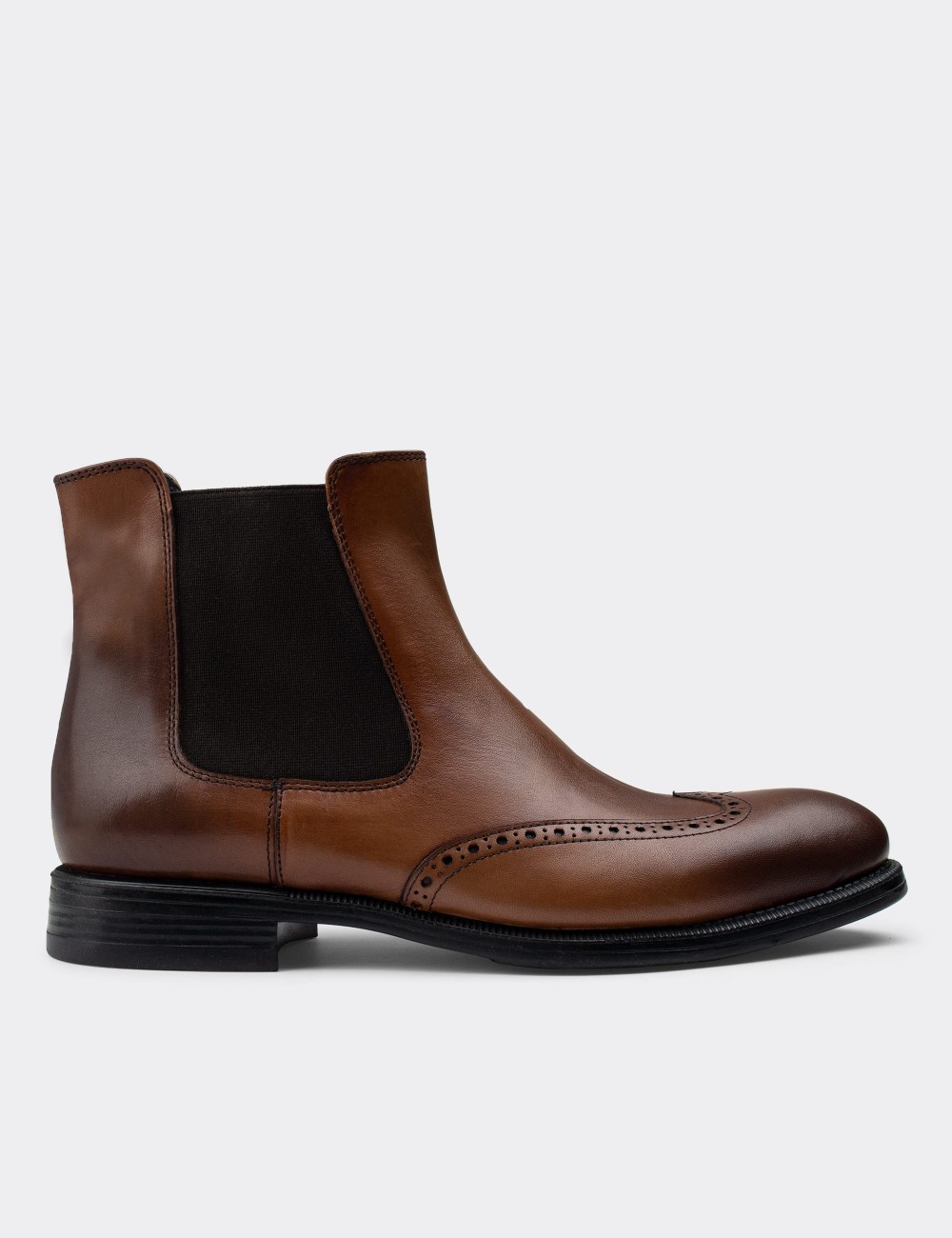 Tan  Leather Chelsea Boots - 01848MTBAC02