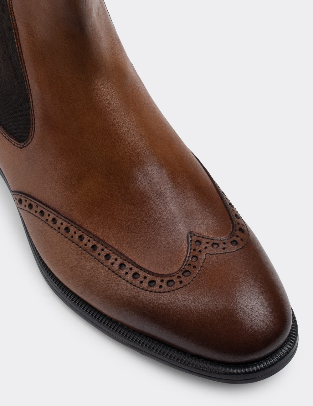 Tan  Leather Chelsea Boots - 01848MTBAC02