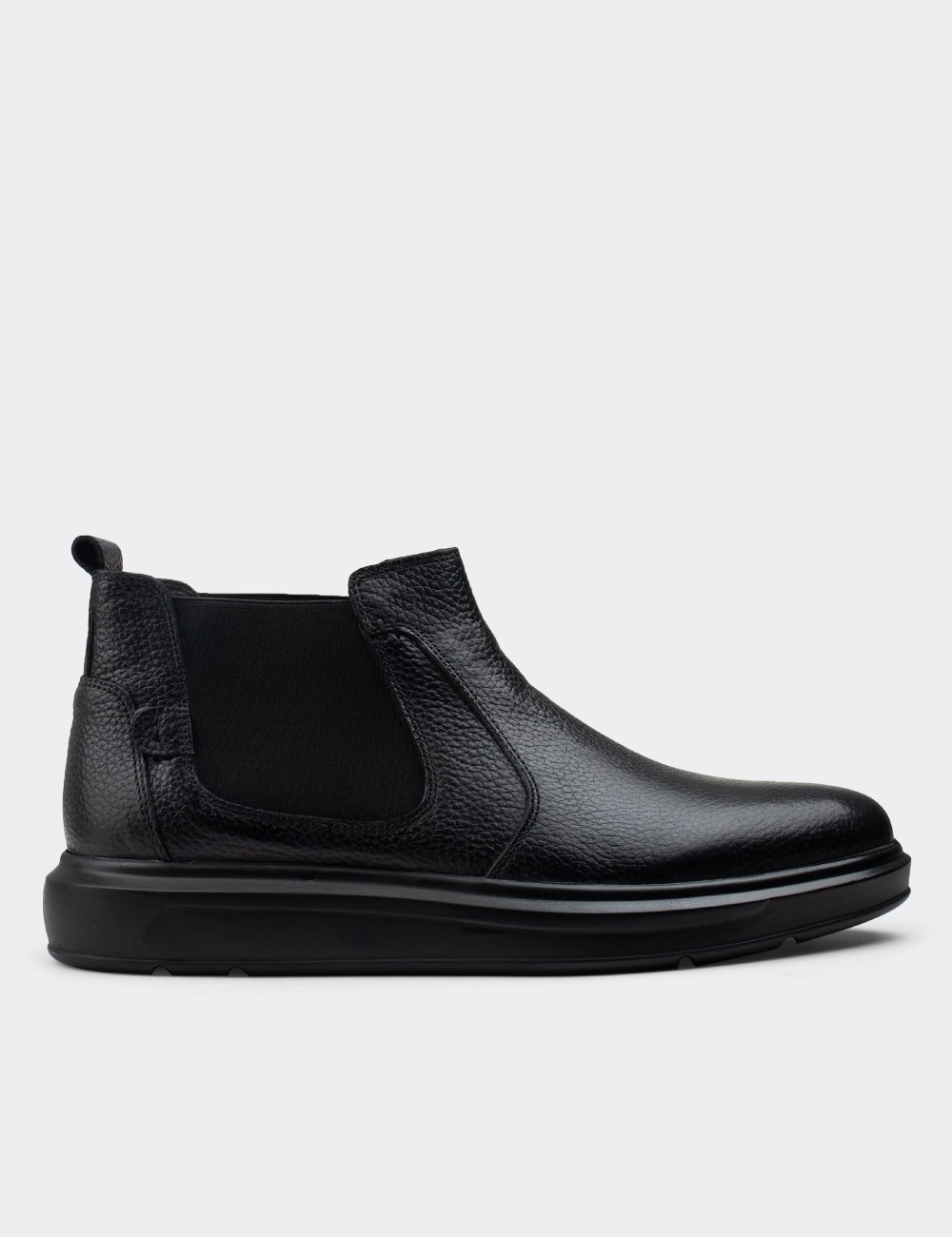 Black  Leather Chelsea Boots - 01853MSYHP01