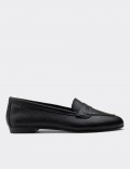Black Calfskin Leather Loafers